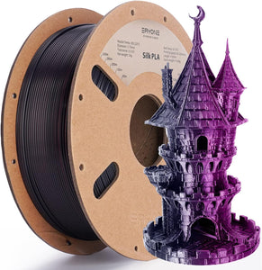 ERYONE Silk Dual Color PLA Filament 1.75mm +/- 0.03mm Black and Rose Red, Coextrusion
