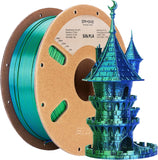 ERYONE Silk Dual Color PLA Filament 1.75mm +/- 0.03mm Blue and Green, Coextrusion