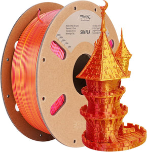 ERYONE Silk Dual Color PLA Filament 1.75mm +/- 0.03mm Red and Gold, Coextrusion