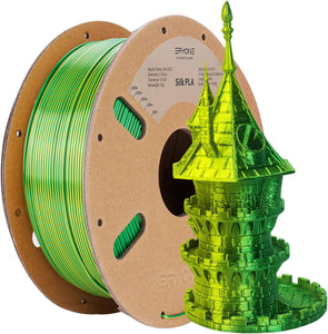 ERYONE Silk Dual Color PLA Filament 1.75mm +/- 0.03mm Yellow and Green, Coextrusion
