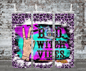 Bad Witch Vibes Purple Leopard 20 oz Stainless Steel Sublimated Tumbler
