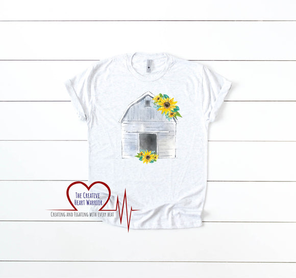 Barn with Sunflowers T-Shirt