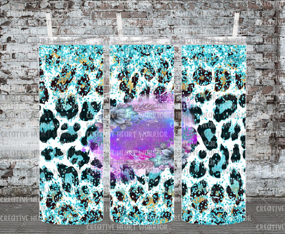 Blue Leopard Customizable 20 oz Stainless Steel Sublimated Tumbler