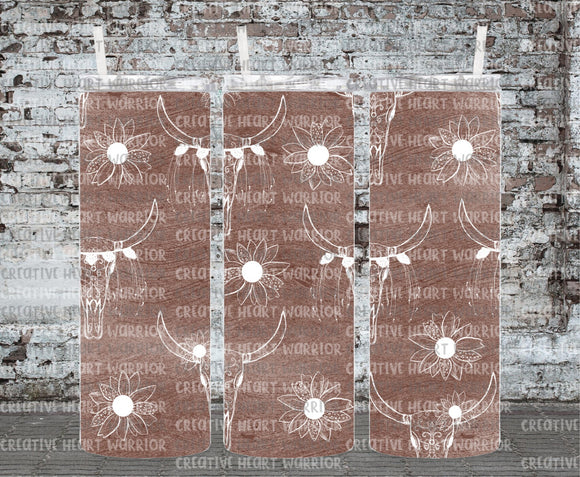 Brown Boho 20 oz Stainless Steel Sublimated Tumbler