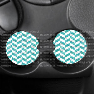 Chevron Seafoam Car Coaster
