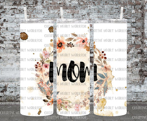 Coffee Stain Mom Floral 20 oz Stainless Steel Sublimated Tumbler