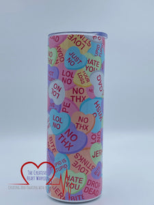 Anti-Convo Hearts 20 oz Stainless Steel Tumbler