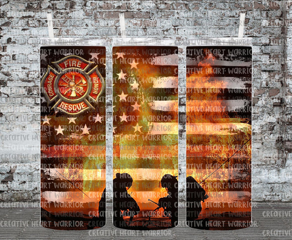 Firefighter 2 20 oz Stainless Steel Sublimated Tumbler