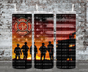 Firefighter 4 20 oz Stainless Steel Sublimated Tumbler