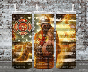 Firefighter 6 20 oz Stainless Steel Sublimated Tumbler