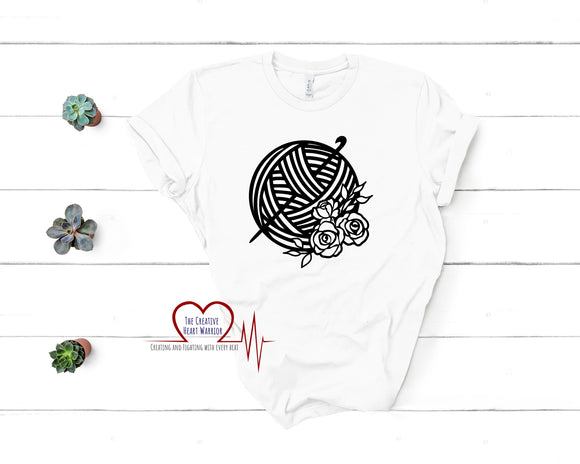 Crochet Floral T-Shirt - The Creative Heart Warrior