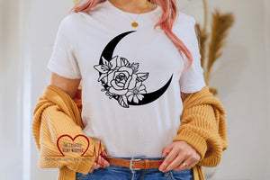 Floral Moon Adult T-Shirt