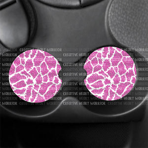 Giraffe Pink Car Coaster