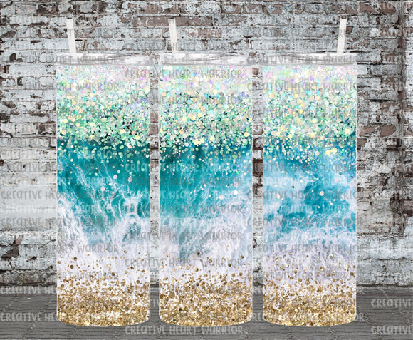 Glitter Beach 20 oz Stainless Steel Sublimated Tumbler
