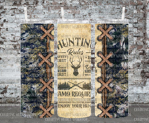 Hunting Rules Camo 20 oz Stainless Steel Sublimated Tumbler
