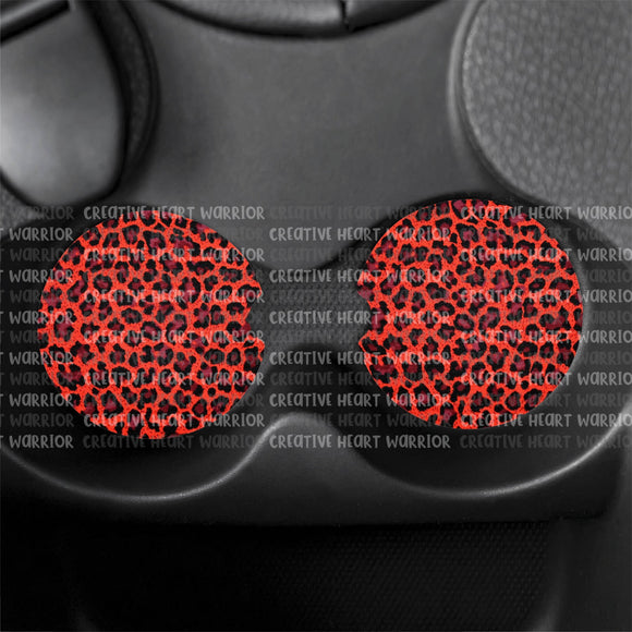 Leopard Red 49 Car Coaster