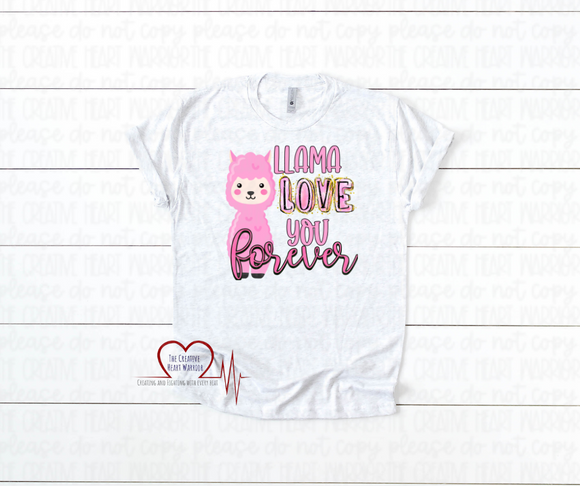 Llama Love You Forever Valentine's T-Shirt