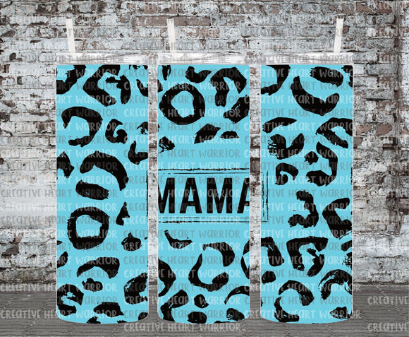 Mama Blue Leopard 20 oz Stainless Steel Sublimated Tumbler