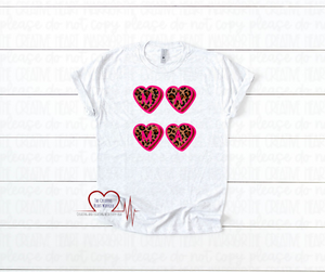 Mama Cheetah Hearts Valentine's T-Shirt