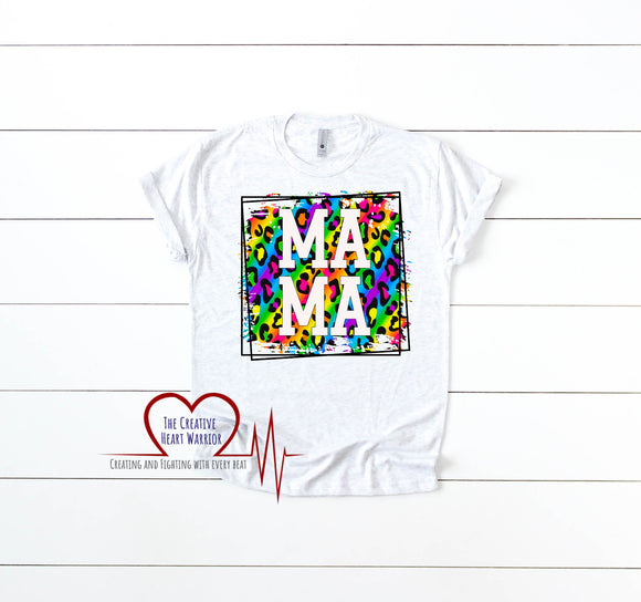 Mama Neon Leopard T-Shirt