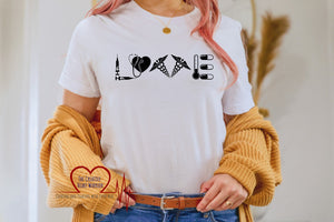 Love Medical Symbols Adult T-Shirt