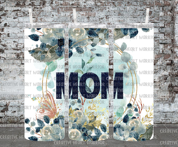 Mom Floral Watercolor 20 oz Stainless Steel Sublimated Tumbler