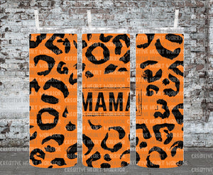 Orange Mama Leopard 20 oz Stainless Steel Sublimated Tumbler
