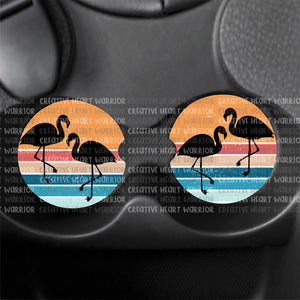 Retro Flamingo Car Coaster