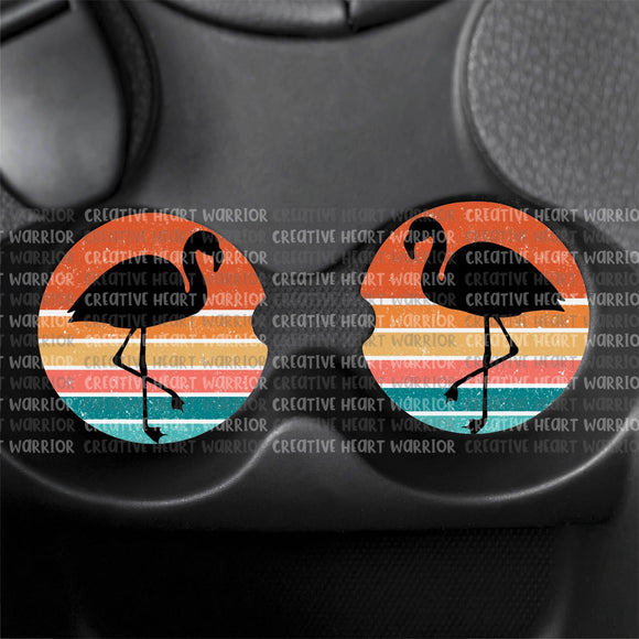 Retro Single Flamingo Car Coaster