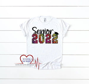 Senior 2022 Rainbow Leopard Print T-Shirt
