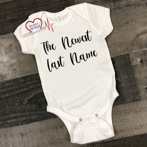 The Newest Custom Last Name Infant Bodysuit - The Creative Heart Warrior