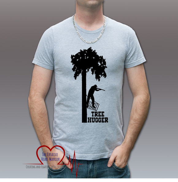 Tree Hugger with Firearm Adult T-Shirt