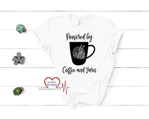 Powered by Coffee and Knitting T-Shirt - The Creative Heart Warrior