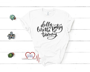 Ladies of Country Music T-Shirt, Dolly Loretta Patsy Tammy T-Shirt, Classic Country - The Creative Heart Warrior