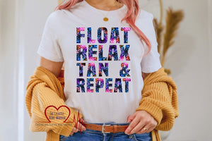 Float Relax Tan Repeat Adult T-Shirt