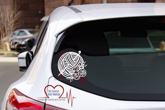 Floral Crochet Decal - The Creative Heart Warrior
