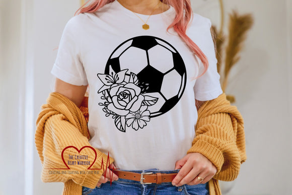Floral Soccer Adult T-Shirt