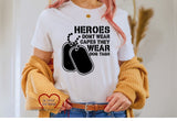 Heroes Wear Dog Tags Adult T-Shirt