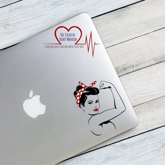 Rosie the Riveter Vinyl Decal, Girl Power Decal, We Can Do It Window Sticker - The Creative Heart Warrior
