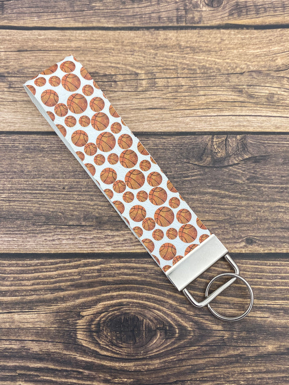 Basketball Faux Leather Key Fob