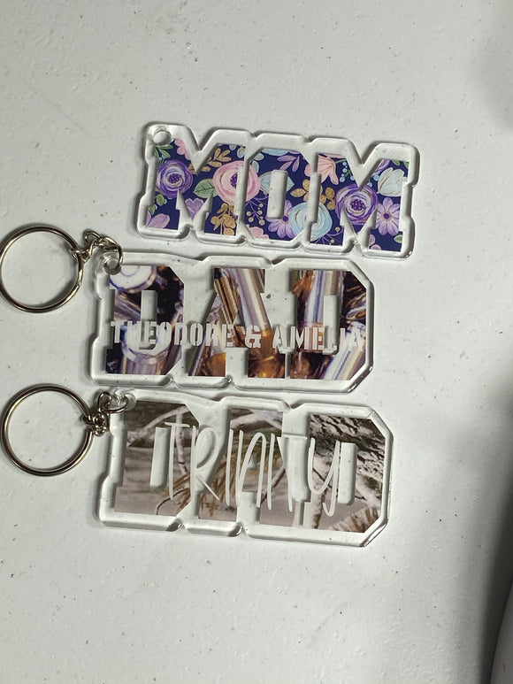 Mom or Dad Acrylic Keychain