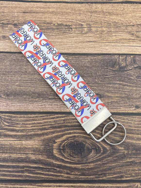 Heart Warrior Faux Leather Key Fob