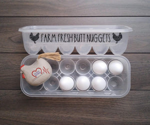 Reusable Plastic Egg Carton with Saying