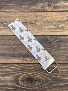 Easter Cross Faux Leather Key Fob