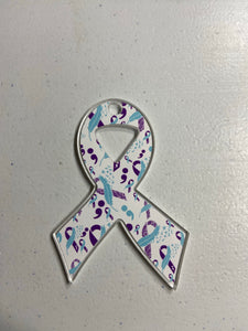 Awareness Ribbon Acrylic Keychain