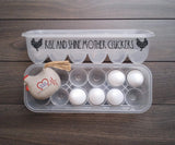 Reusable Plastic Egg Carton with Saying
