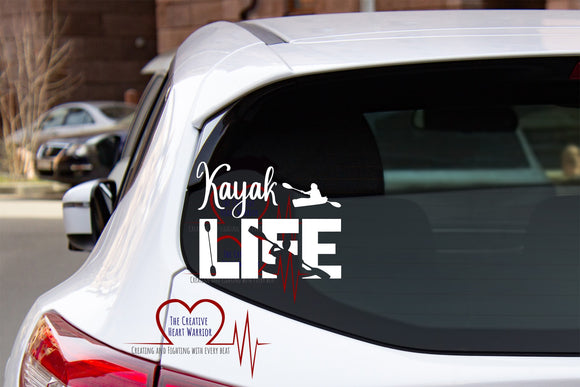 Kayak Life Vinyl Decal - The Creative Heart Warrior
