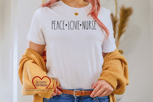 Peace Love Nurse Adult T-Shirt